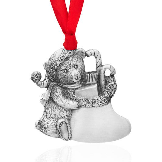 Genuine Pewter with Toy Filled Stocking Christmas Tree Ornament