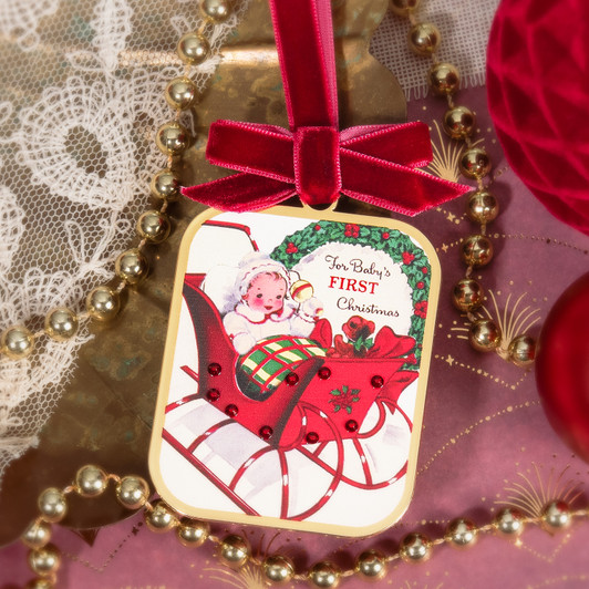 Baby's First Christmas Vintage Style Tree Ornament New Baby Gift