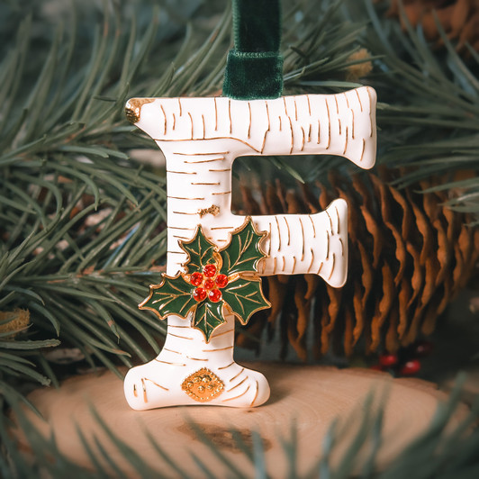 Vintage Inspired Initial Ornament - F
