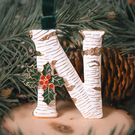 Vintage Inspired Initial Ornament - N 