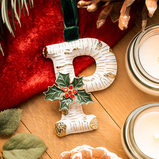 Vintage Inspired Initial Ornament - P 