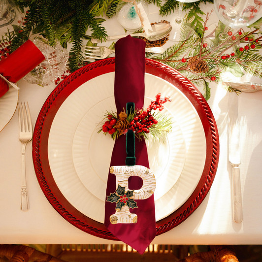 Vintage Inspired Initial Ornament - P 