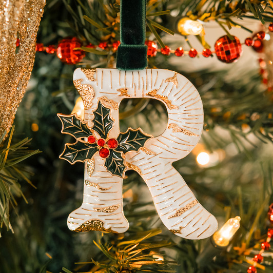Vintage Inspired Initial Ornament - R 