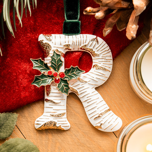 Vintage Inspired Initial Ornament - R 