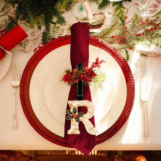 Vintage Inspired Initial Ornament - R 