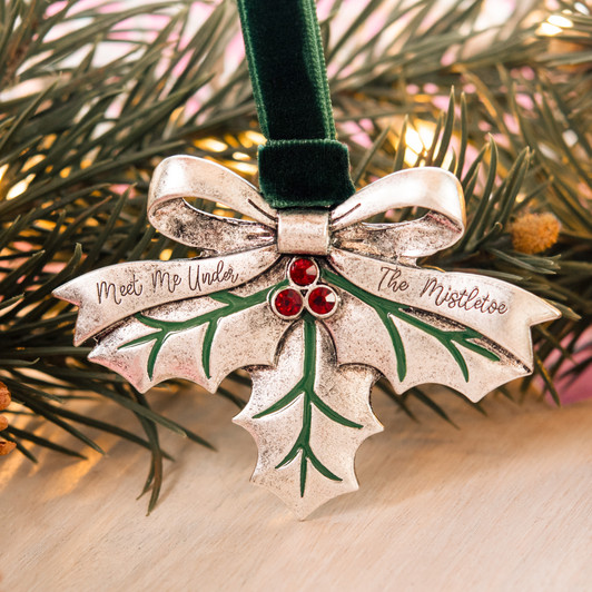 Under the Mistletoe Metal Christmas Tree Ornament Holiday Decorations