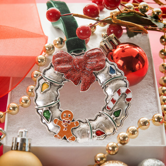 Colorful Wreath Metal Christmas Tree Ornament Holiday Decorations