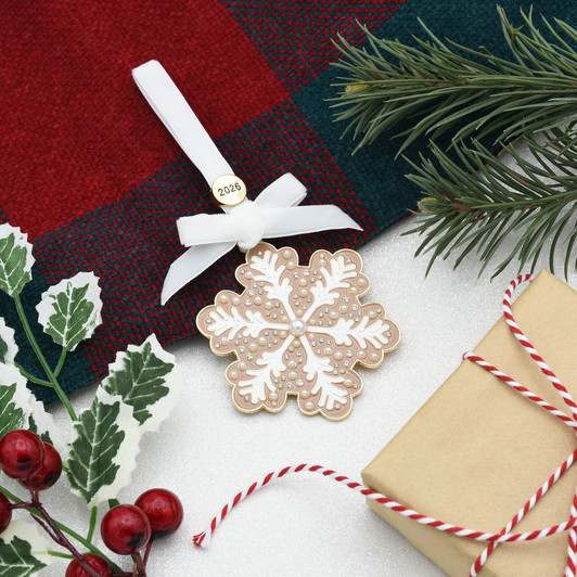 Sweet Gingerbread Dated Snowflake Christmas Tree Ornament Holiday Decorations