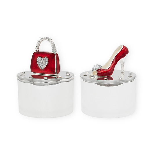 Womens Fancy Red Handbag and Shoe Trinket Boxes