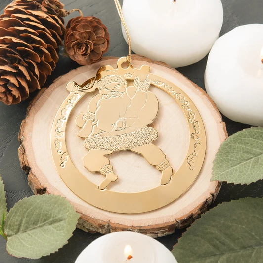Jolly Santa Vintage Design Christmas Tree Ornament