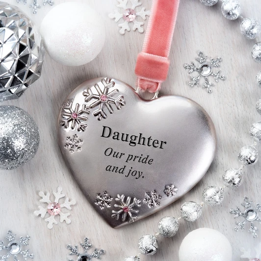 Daughter Heart Family Christmas Tree Ornament