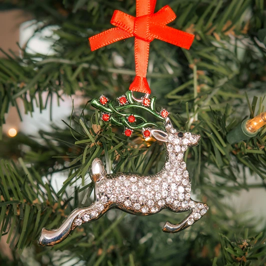 Sparkling Crystal Reindeer Christmas Ornament Holiday Decoration