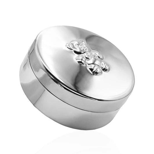 Baby's First Keepsake Trinket Box Silver Plated Engravable Gifts for New Baby First Curl First Tooth Special Baby Jewelry
