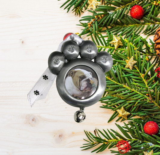 Pewter Paw Picture Frame Ornament