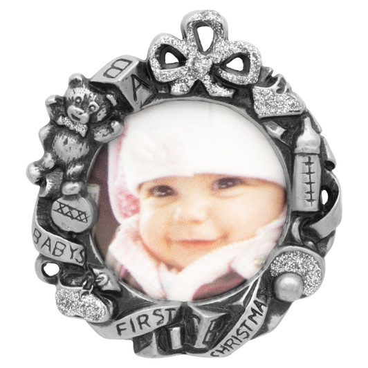 Pewter Baby Wreath Ornament