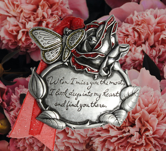 Remembrance Rose and Butterfly Ornament