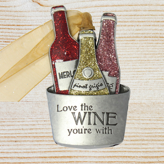 Vintage Pewter Wine Bucket Ornament