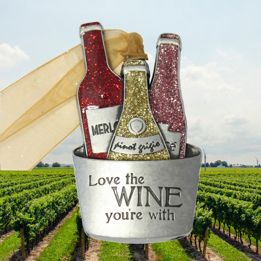 Vintage Pewter Wine Bucket Ornament