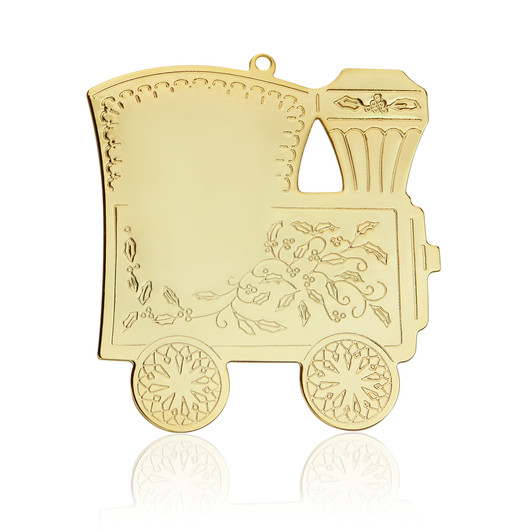 Gold Train Engraveable Custom Vintage Design Ornament