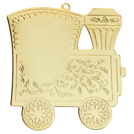 Gold Train Engraveable Custom Vintage Design Ornament