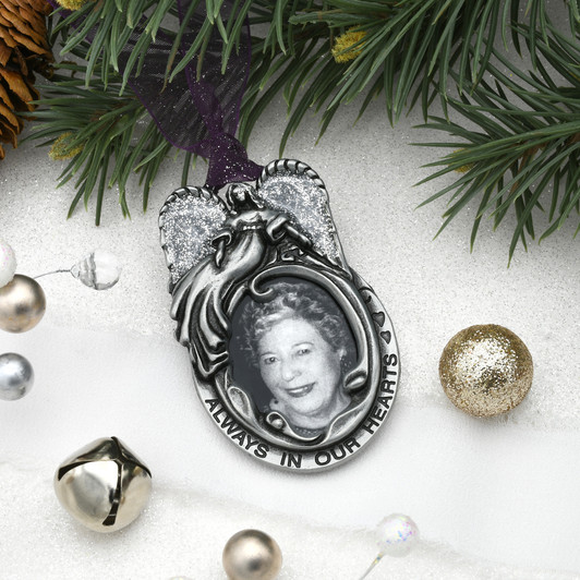"Always in Our Hearts" Angel Picture Frame Christmas Tree Ornament
