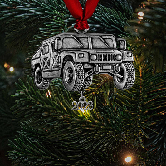 Pewter Military Humvee Ornament