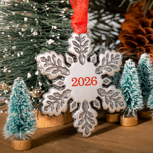 Dated Snowflake Christmas Ornament
