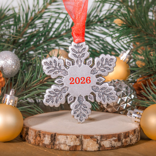 Dated Snowflake Christmas Ornament
