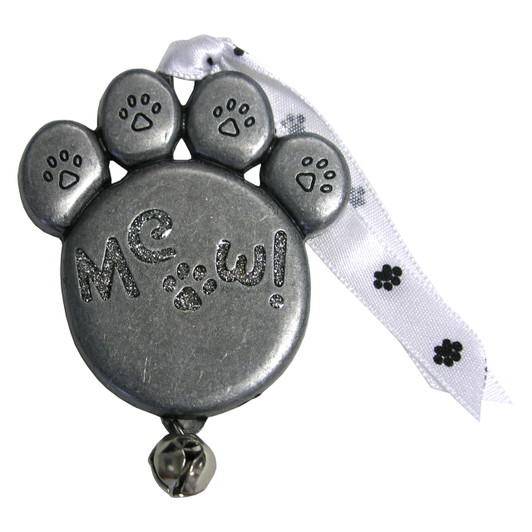 Pewter Cat Paw Christmas Tree Ornament