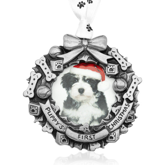 Pewter Puppy's First Christmas Photo Frame 