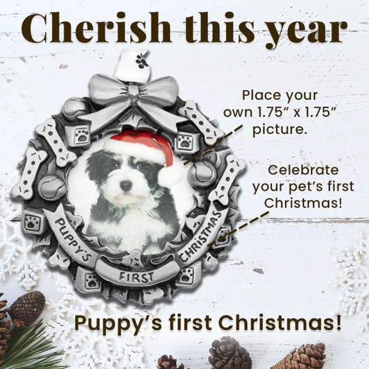 Pewter Puppy's First Christmas Photo Frame 
