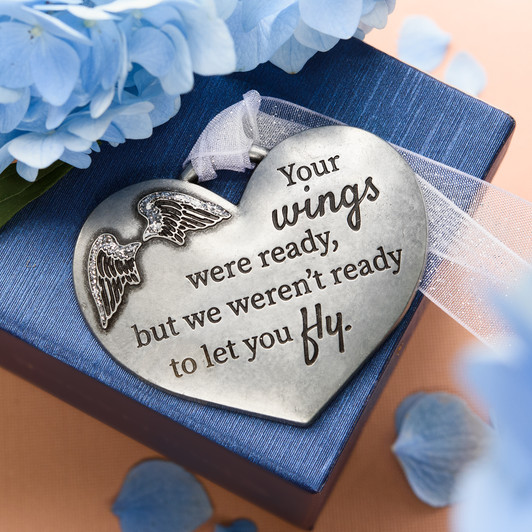 Your Wings Were Ready Heart Memorial Ornament