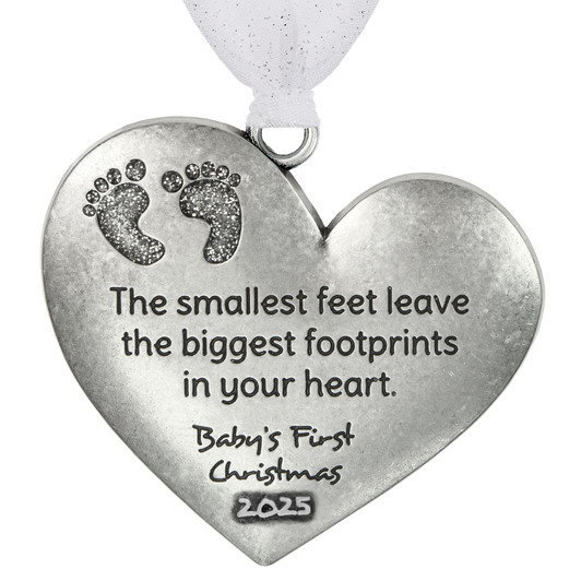 baby ornament-baby feet heart ornament
