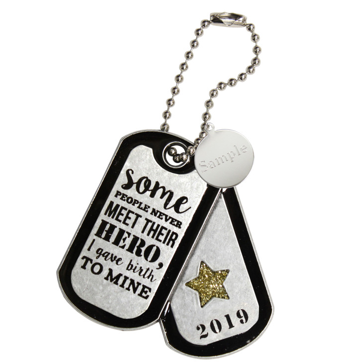 Mom To Son Christmas Gift Engraved Dog Tag Keychain