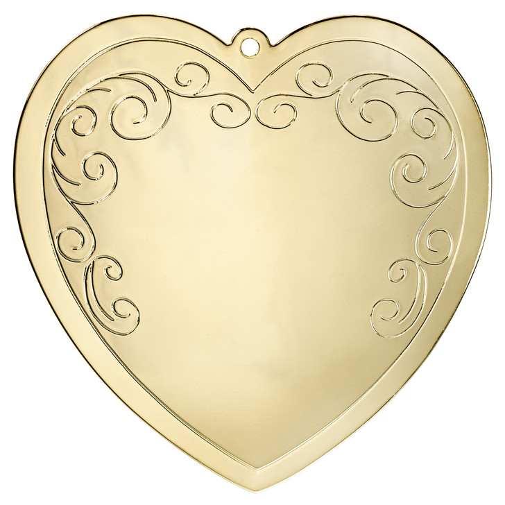 Swirl Gold Metal Heart Ornament
