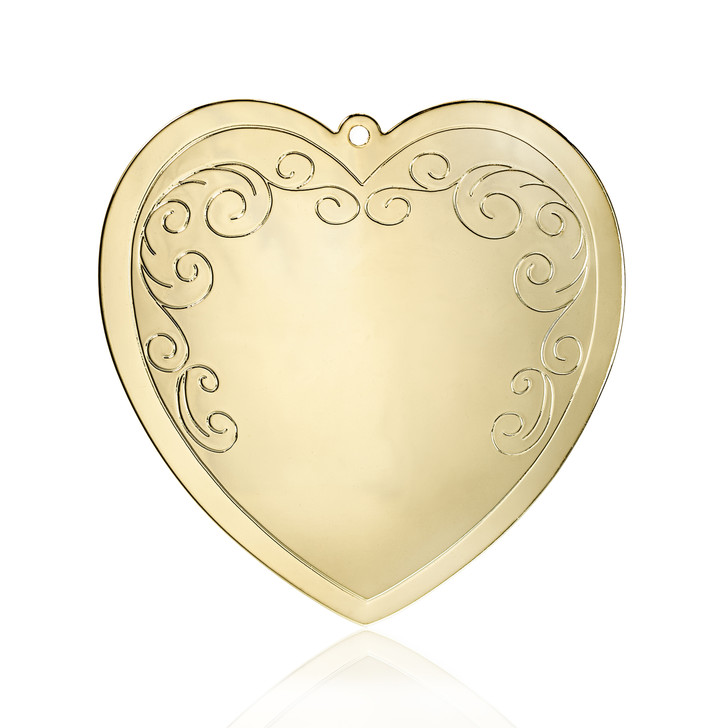 Swirl Gold Metal Heart Ornament