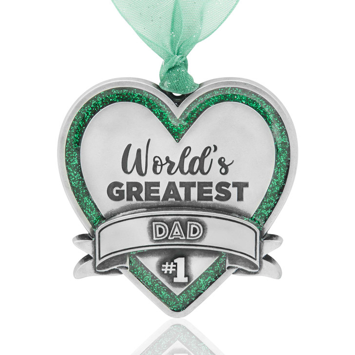 gifts for father's day-worlds greatest dad-heart ornament