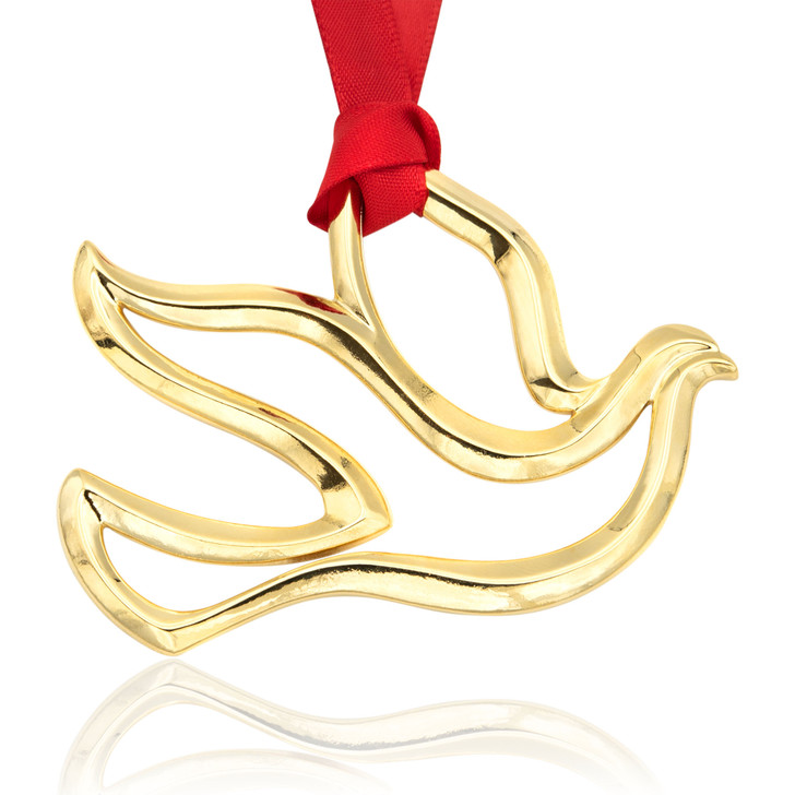 modern gold dove christmas ornament