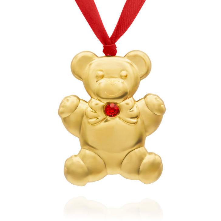 Gold Crystal Birthstone Teddy Bear Ornament - Gloria Duchin