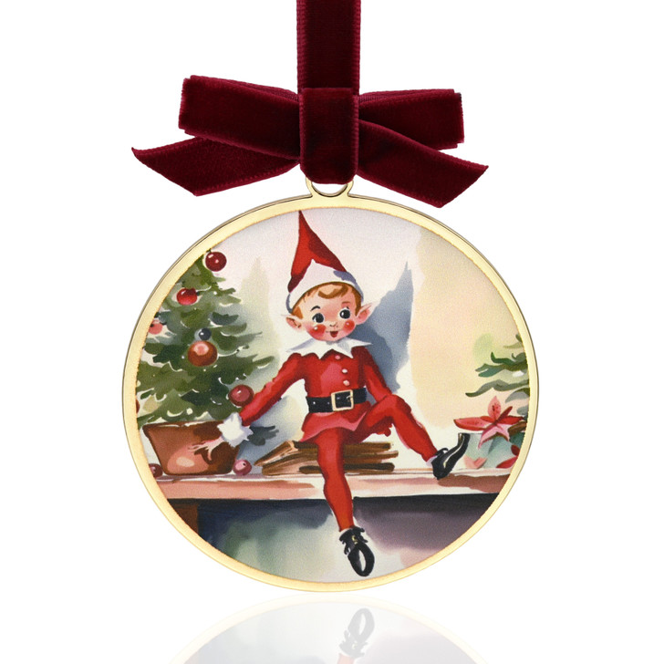Elf on a Shelf Vintage Style Tree Ornament