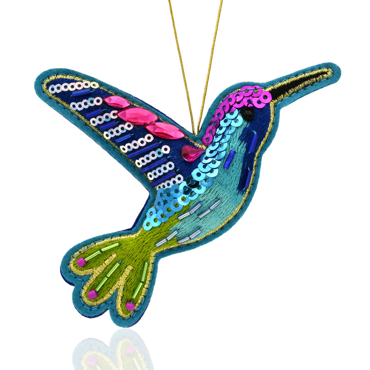 Blue Hummingbird Ornament 