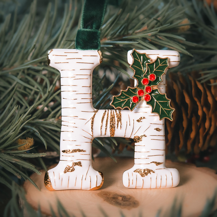 Vintage Inspired Initial Ornament - H