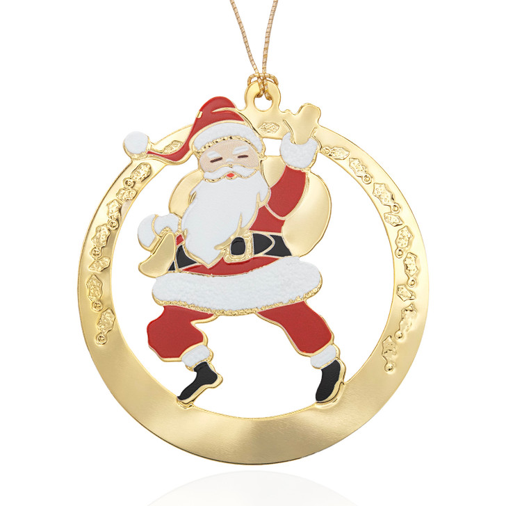 Jolly Santa Vintage Epoxy Design Christmas Tree Ornament