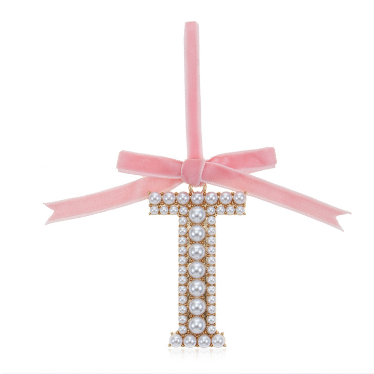 Copy of Elegant Pearl Initial Ornament - T