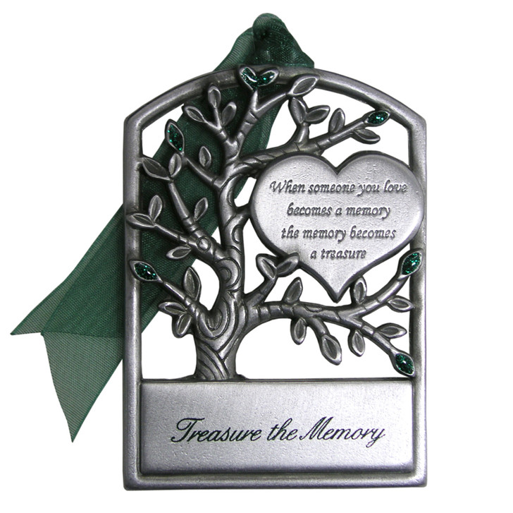 Funeral Memorial Pewter Tree Engraveable Christmas Tree Ornament