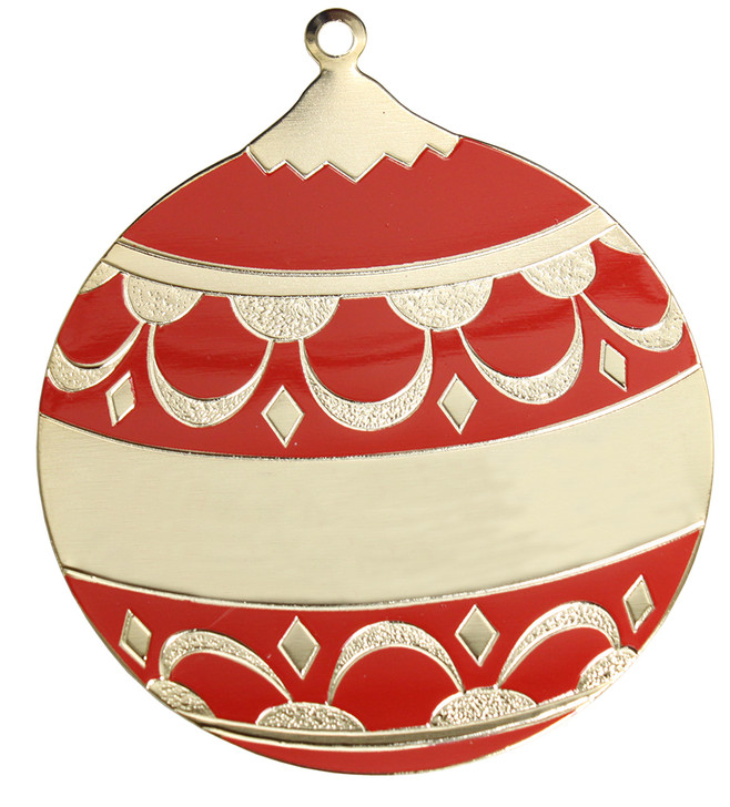 Red Enamel Ball with imprint Ornament