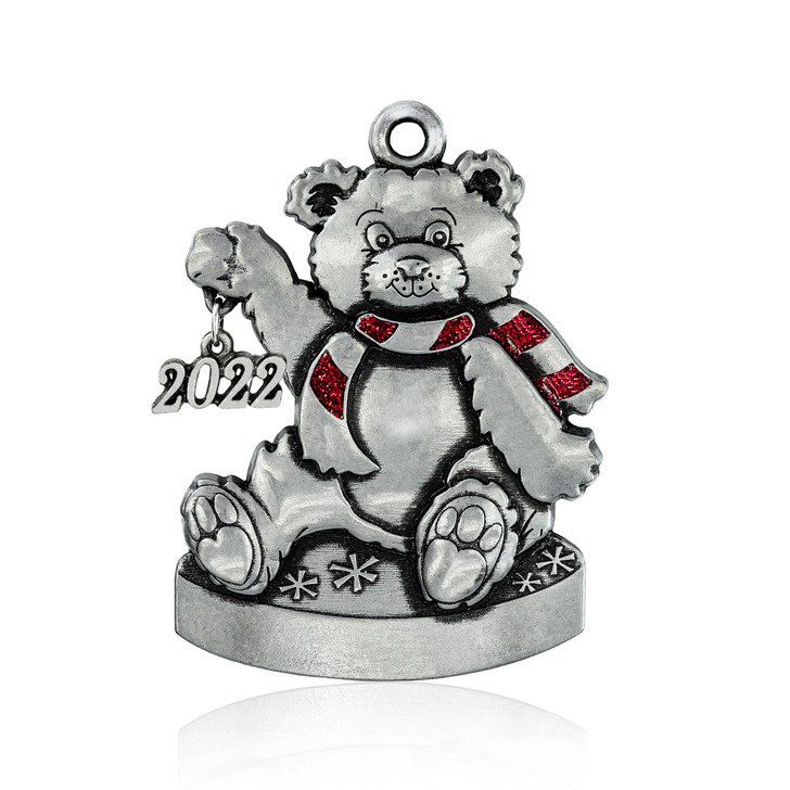 Pewter Teddy Bear with Dated Charm and imprint
