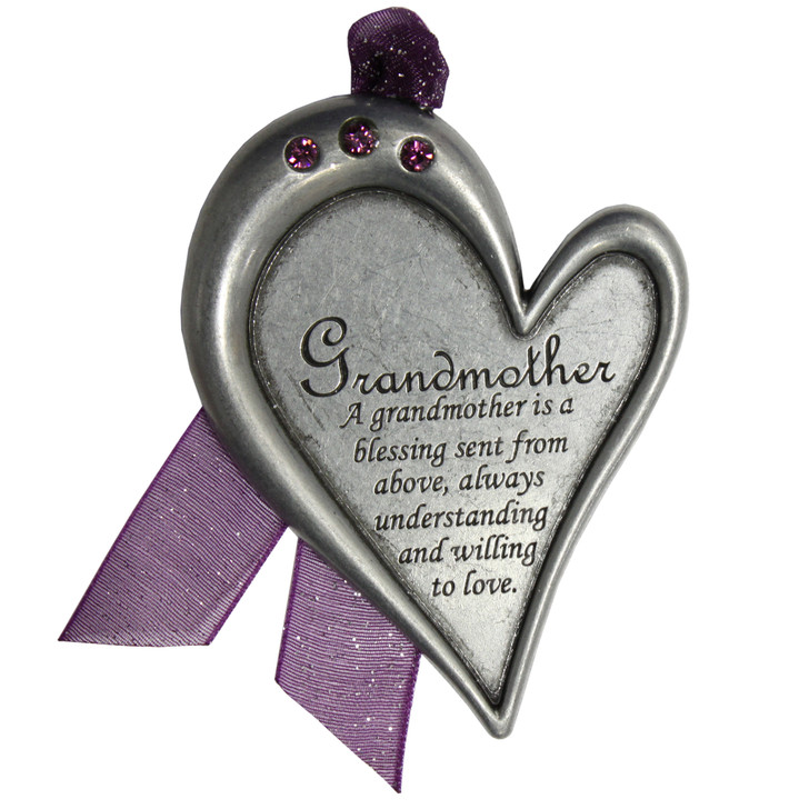 Grandmothers Heart Pewter Christmas Ornament