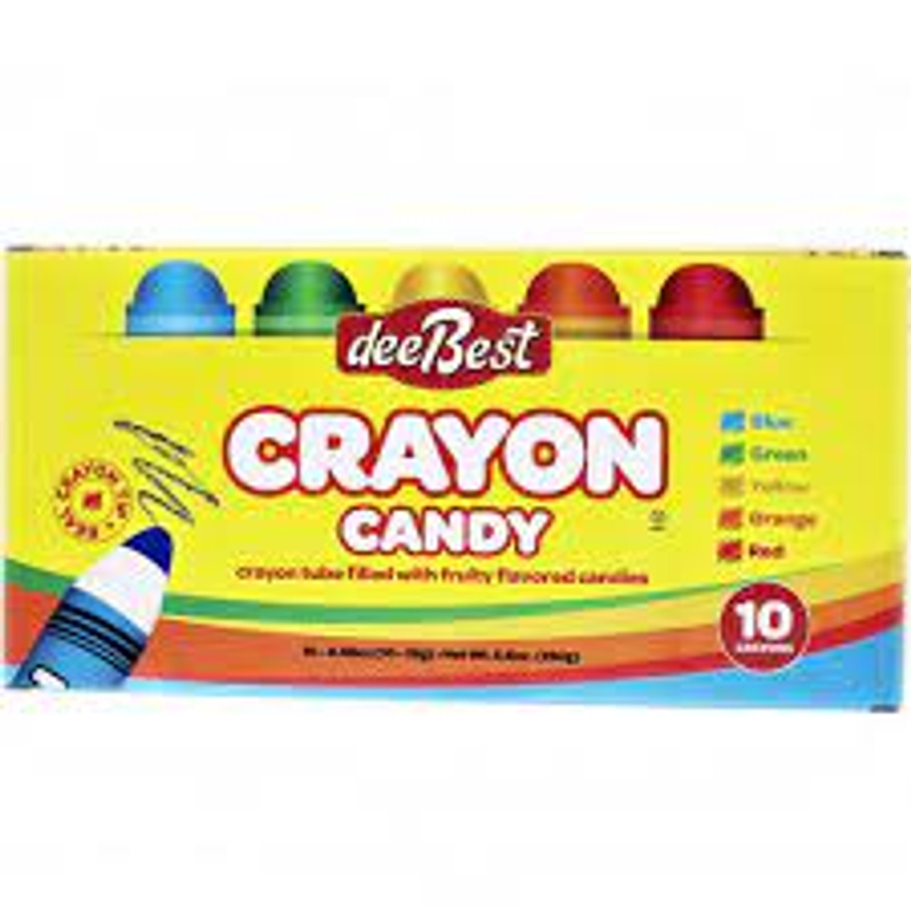 Dee Best Back To School Crayon Tube Filled with Fruity Flavored Candy - 5  Crayons