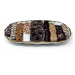 Gold and Cream Oval With Chocolate And Pretzel